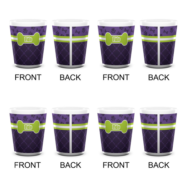 Pawprints & Bones Shot Glass - White - Set of 4 - APPROVAL