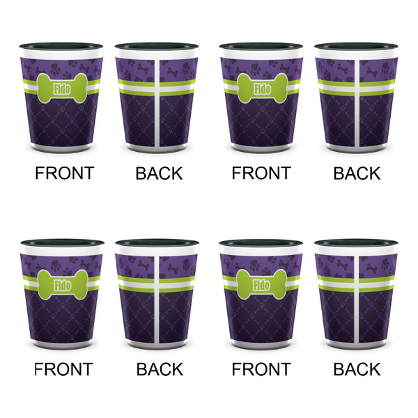 Pawprints & Bones Shot Glassess - Two Tone - Set of 4 - APPROVAL
