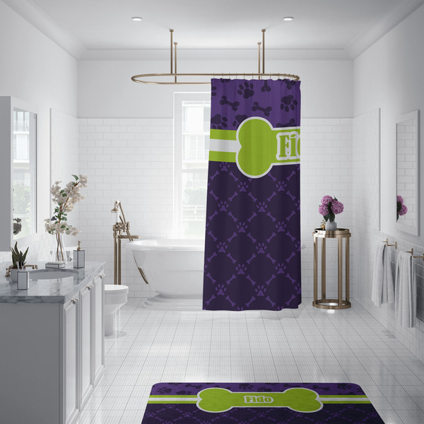 Pawprints & Bones Shower Curtain - Custom Size