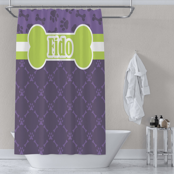 Pawprints & Bones Shower Curtain Lifestyle