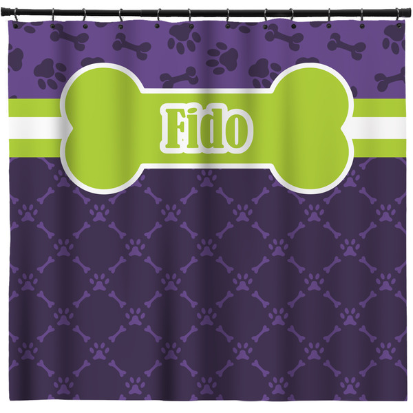 Custom Pawprints & Bones Shower Curtain - Custom Size (Personalized)