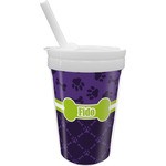 Pawprints & Bones Sippy Cup with Straw (Personalized)