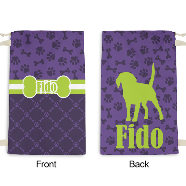 Pawprints & Bones Small Laundry Bag - Front & Back View