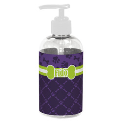 Pawprints & Bones Plastic Soap / Lotion Dispenser (8 oz - Small - White) (Personalized)