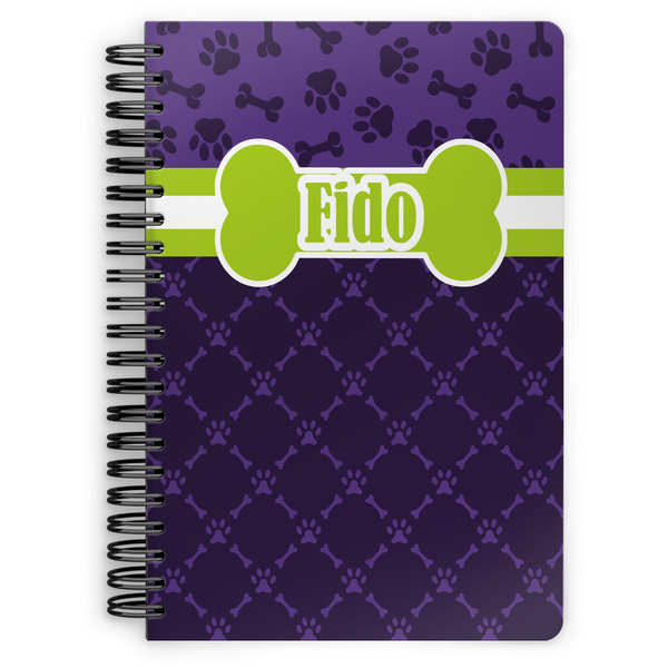 Custom Pawprints & Bones Spiral Notebook (Personalized)