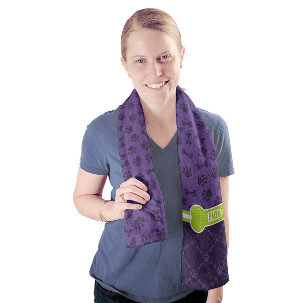 Pawprints & Bones Sport Towel - Exercise use - Model