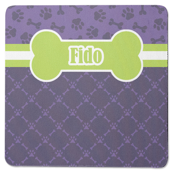 Pawprints & Bones Square Coaster Rubber Back - Single