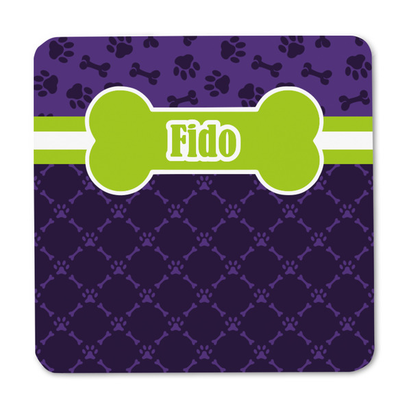 Pawprints & Bones Square Fridge Magnet - FRONT