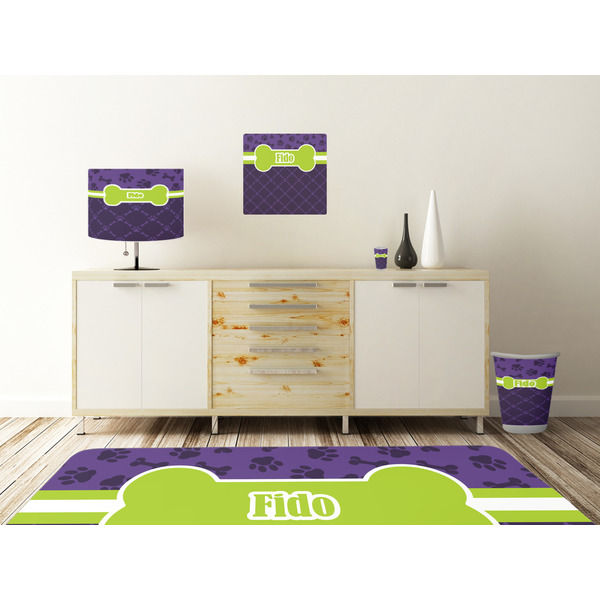 Pawprints & Bones Square Wall Decal Wooden Desk