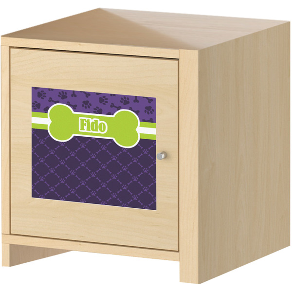 Pawprints & Bones Square Wall Decal on Wooden Cabinet