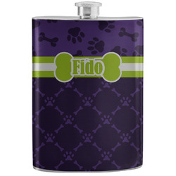 Pawprints & Bones Stainless Steel Flask (Personalized)