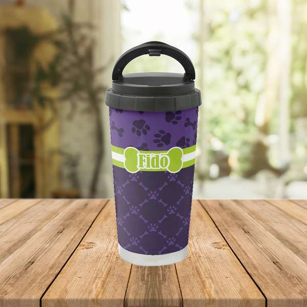 Pawprints & Bones Stainless Steel Travel Cup Lifestyle