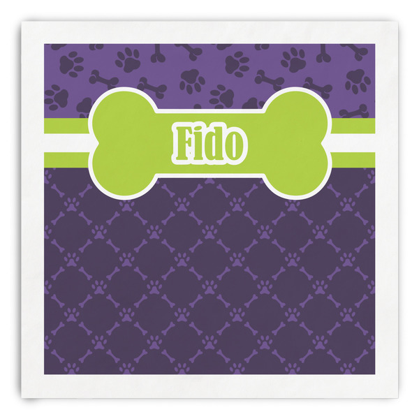 Custom Pawprints & Bones Paper Dinner Napkins (Personalized)