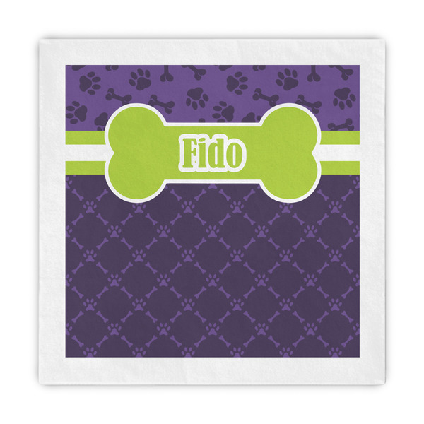 Custom Pawprints & Bones Decorative Paper Napkins (Personalized)