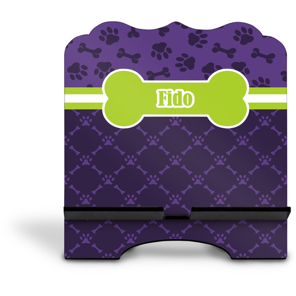 Pawprints & Bones Stylized Tablet Stand - Front without iPad