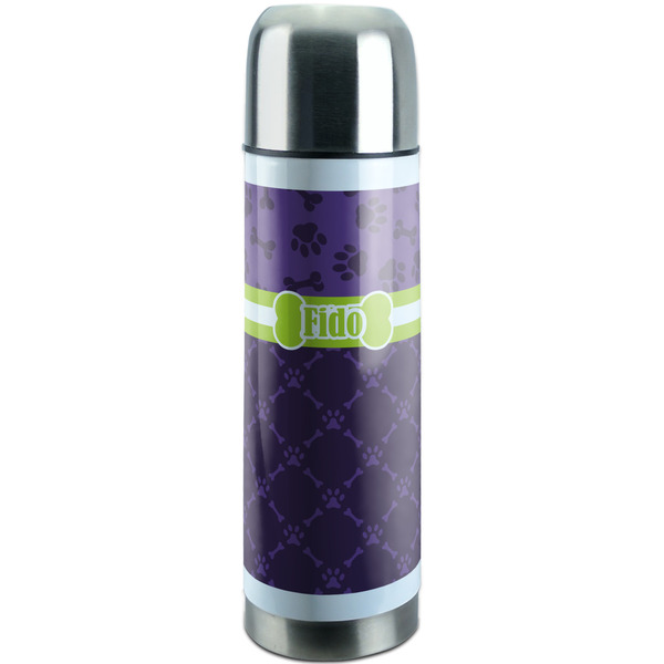 Custom Pawprints & Bones Stainless Steel Thermos (Personalized)