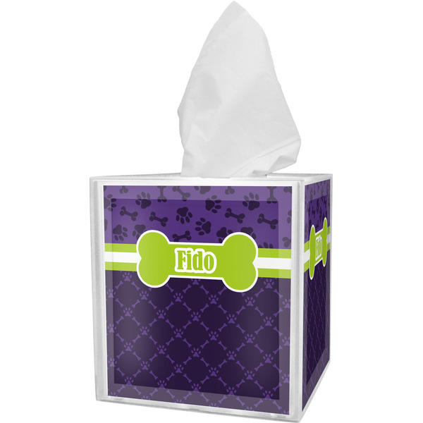 Custom Pawprints & Bones Tissue Box Cover (Personalized)