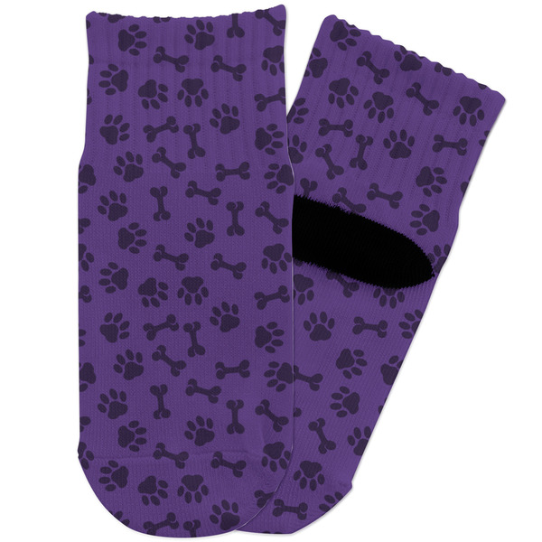 Custom Pawprints & Bones Toddler Ankle Socks