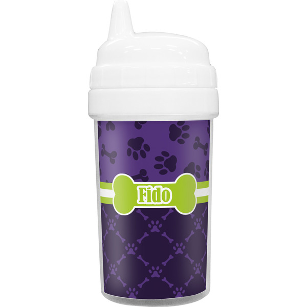 Custom Pawprints & Bones Sippy Cup (Personalized)