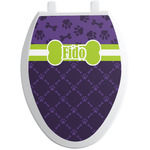 Pawprints & Bones Toilet Seat Decal - Elongated (Personalized)