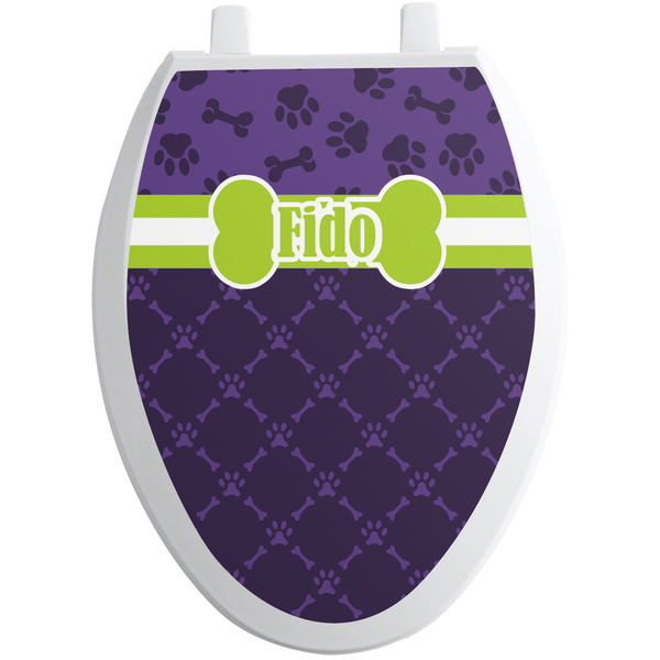 Pawprints & Bones Toilet Seat Decal Elongated