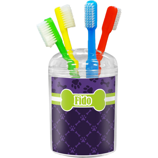 Custom Pawprints & Bones Toothbrush Holder (Personalized)