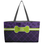 Pawprints & Bones Beach Totes Bag - w/ Black Handles (Personalized)