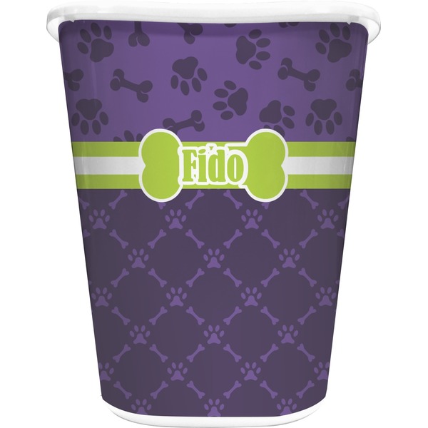 Custom Pawprints & Bones Waste Basket (Personalized)