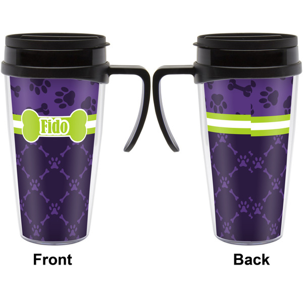 Pawprints & Bones Travel Mug with Black Handle - Approval