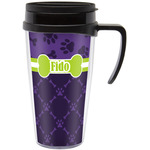 Pawprints & Bones Acrylic Travel Mug with Handle (Personalized)