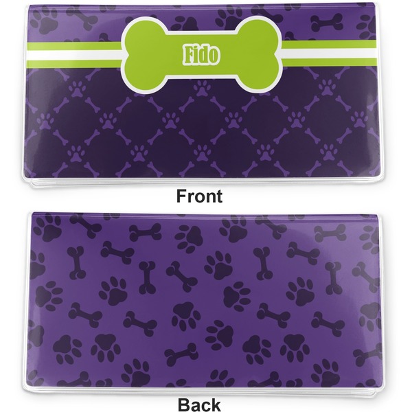 Pawprints & Bones Vinyl Check Book Cover - Front and Back