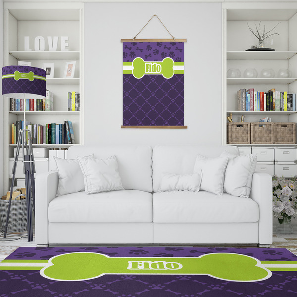 Pawprints & Bones Wall Hanging Tapestry - Portrait - IN CONTEXT