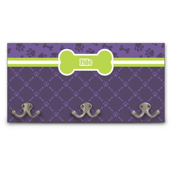 Custom Pawprints & Bones Wall Mounted Coat Rack (Personalized)