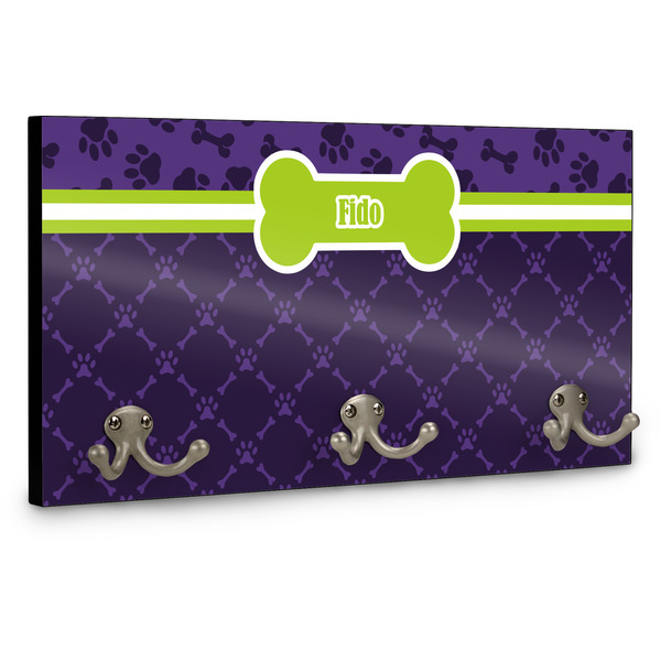 Pawprints & Bones Wall Mounted Coat Hanger - Side View