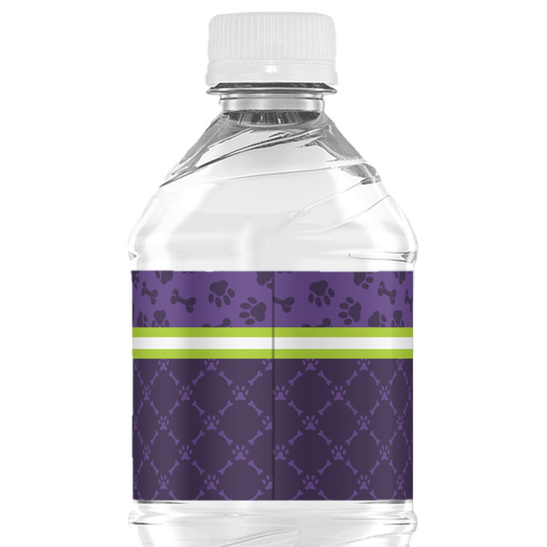 Pawprints & Bones Water Bottle Label - Back View