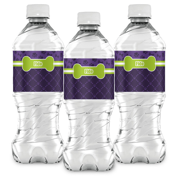 Pawprints & Bones Water Bottle Labels - Front View