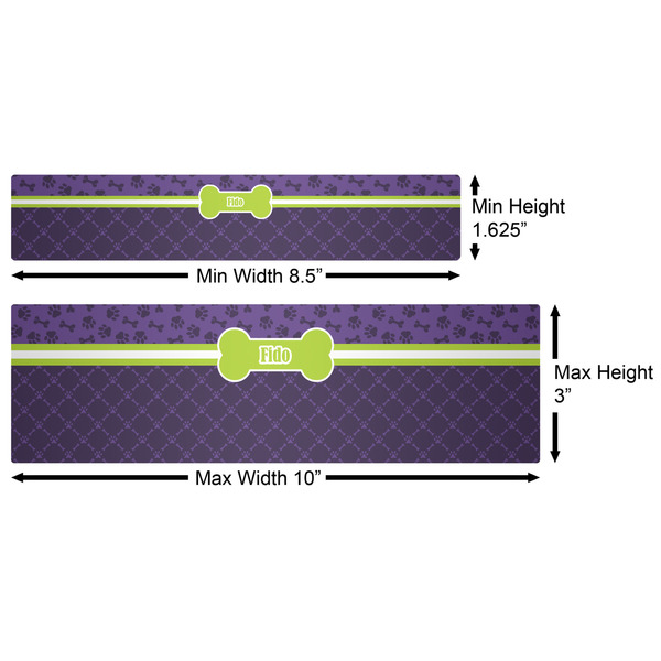 Pawprints & Bones Water Bottle Labels w/ Dimensions