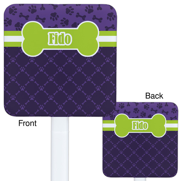 Pawprints & Bones White Plastic Stir Stick - Double Sided - Approval