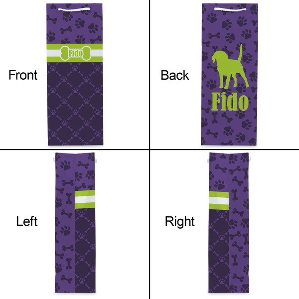 Pawprints & Bones Wine Gift Bag - Matte - Approval