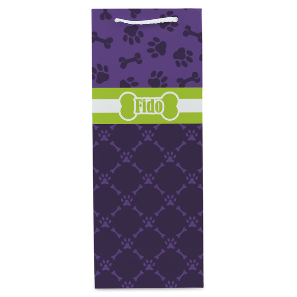 Pawprints & Bones Wine Gift Bag - Matte - Front
