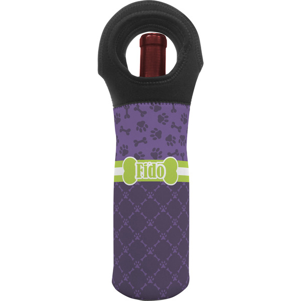 Custom Pawprints & Bones Wine Tote Bag (Personalized)