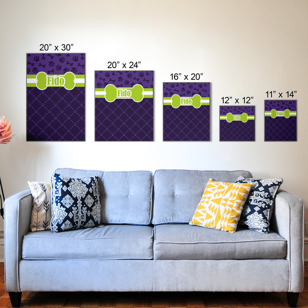 Pawprints & Bones Wood Prints - Size Comparison