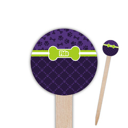 Pawprints & Bones Round Wooden Food Picks (Personalized)