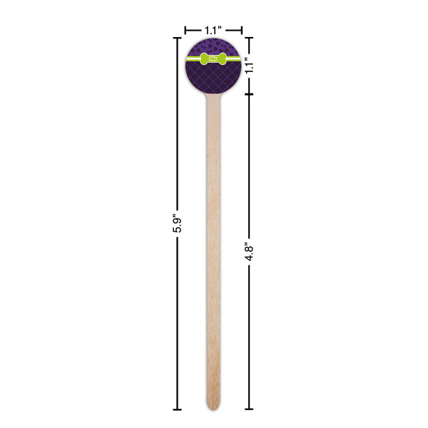Pawprints & Bones Wooden 6" Stir Stick - Round - Dimensions