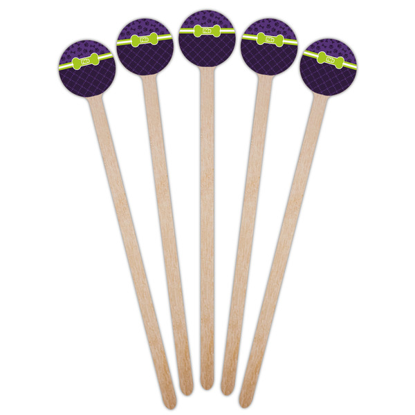 Pawprints & Bones Wooden 7.5" Stir Stick - Round - Fan View