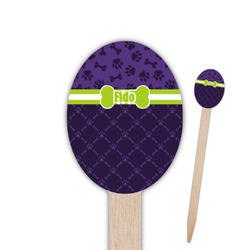 Pawprints & Bones Oval Wooden Food Picks (Personalized)