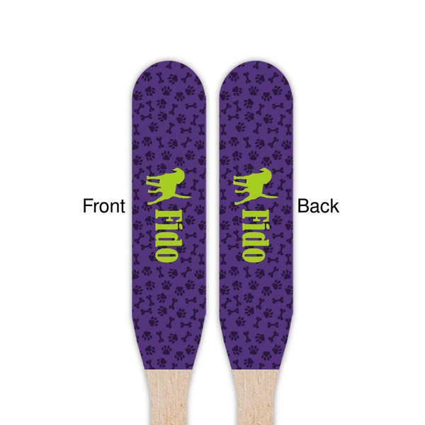 Pawprints & Bones Wooden Food Pick - Paddle - Double Sided - Front & Back
