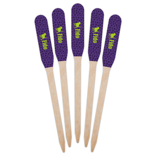 Pawprints & Bones Wooden Food Pick - Paddle - Fan View