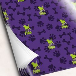 Pawprints & Bones Wrapping Paper Sheets - Single-Sided - 20" x 28" (Personalized)