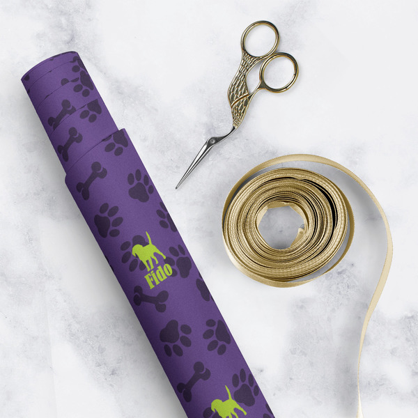 Pawprints & Bones Wrapping Paper Roll - Matte - In Context